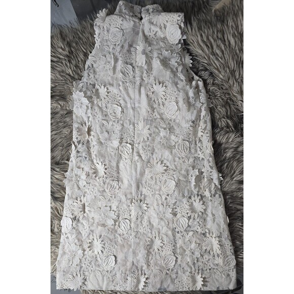 Erin Fetherston Ivory Floral 3D Appliqué Sleeveless Dress Women’s Size 6 - Picture 5 of 8